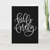 hallo LOVELY | Elegant handgeschakelde kalligrafie Kaart (Voorkant)