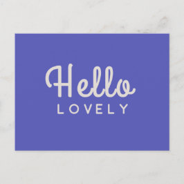 hallo Lovely | Modern Blue Stylish Trendy Retro Briefkaart