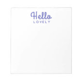 hallo Lovely | Modern Blue Stylish Trendy Retro Notitieblok (Voorkant)