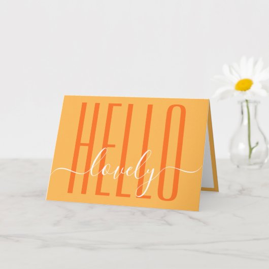 hallo Lovely Modern Typography Calligraphy Script Kaart (Kleine Plant)