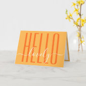hallo Lovely Modern Typography Calligraphy Script Kaart (Gele Bloem)