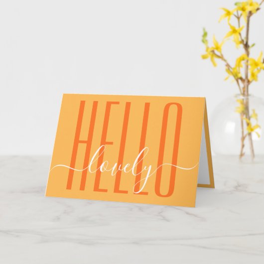hallo Lovely Modern Typography Calligraphy Script Kaart (Gele Bloem)