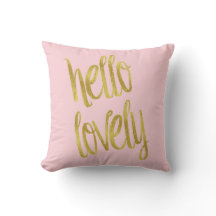 hallo Lovely Quote Faux Gold Foil Sparkle Design