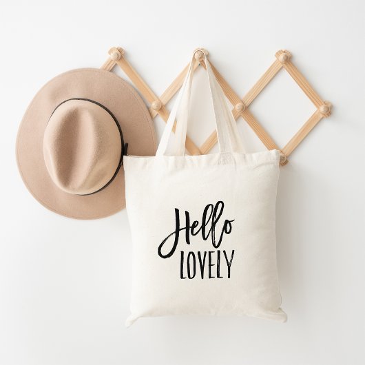 hallo Lovely | Typografie met geborsteld penseel Tote Bag