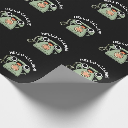 hallo-lujah Funny Telephone Pun Dark BG Cadeaupapier (Hoek)