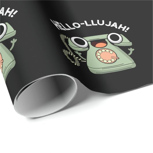 hallo-lujah Funny Telephone Pun Dark BG Cadeaupapier (Rol Hoek)