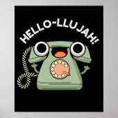 hallo-lujah Funny Telephone Pun Dark BG Poster (Voorkant)