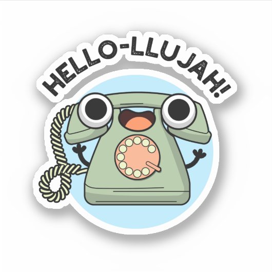hallo-lujah Funny Telephone Pun Sticker (Voorkant)