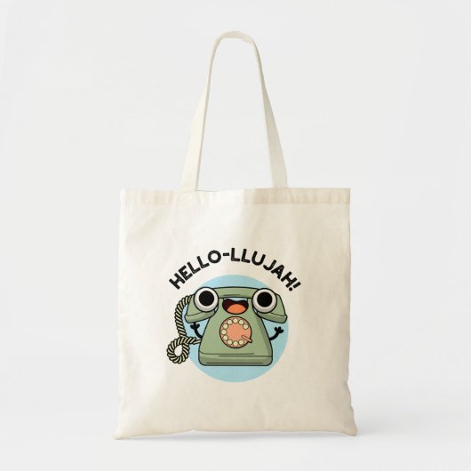 hallo-lujah Funny Telephone Pun Tote Bag (Voorkant)