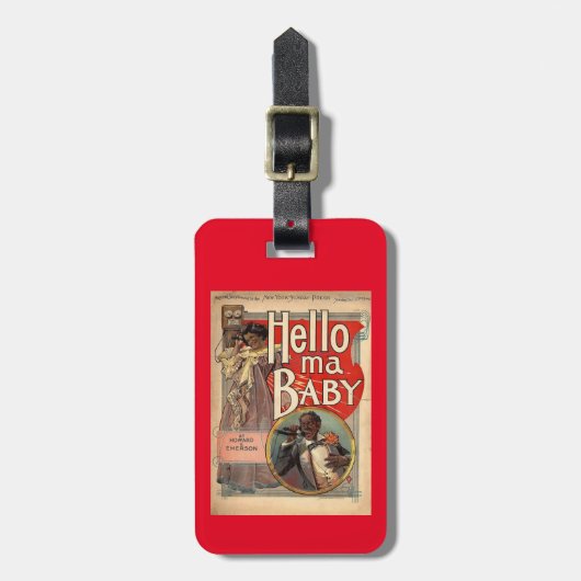 hallo ma Baby, blad Music 1900 Bagagelabel (Voorkant verticaal)