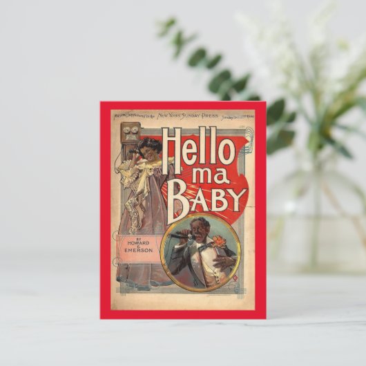 hallo ma Baby, blad Music 1900  Briefkaart (Staand voorkant)