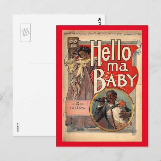 hallo ma Baby, blad Music 1900  Briefkaart (Voorkant / Achterkant)