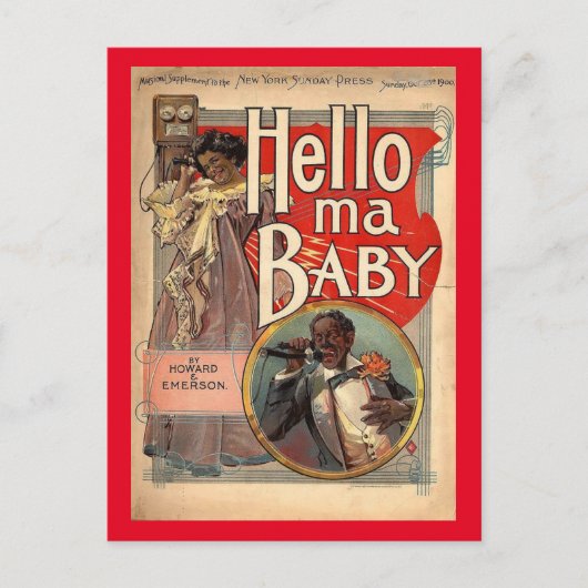 hallo ma Baby, blad Music 1900  Briefkaart (Voorkant)