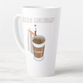 Hallo Maandag kan niet genoeg koffie krijgen Latte Mok (Linkerhoek)