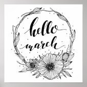 hallo Maart Lijn Art Poster (Voorkant)