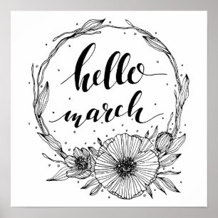 hallo Maart Lijn Art Poster