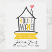 Hallo Makelaar in onroerend goed Wijn Etiket (Enkel label)