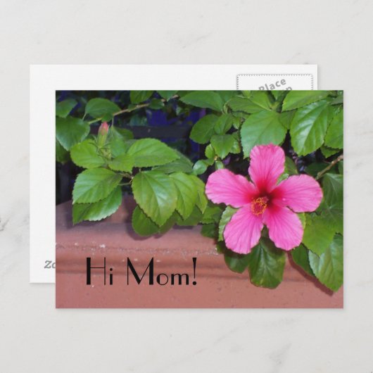 Hallo mama! Bloem Briefkaart (Voorkant / Achterkant)