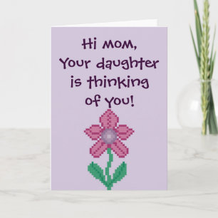 Hallo mama, je dochter denkt aan je! briefkaart