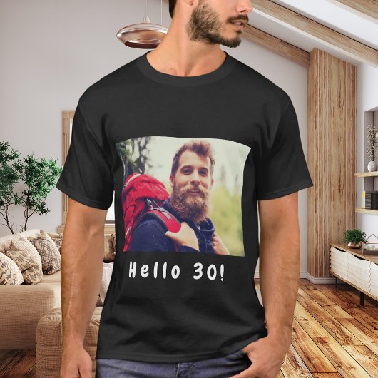 hallo man 30e verjaardag zwarte foto t-shirt
