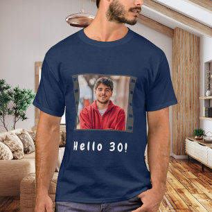 Hallo man Verjaardag aangepaste foto film T-shirt
