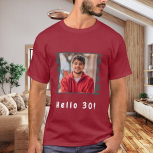 Hallo man Verjaardag aangepaste foto film T-shirt