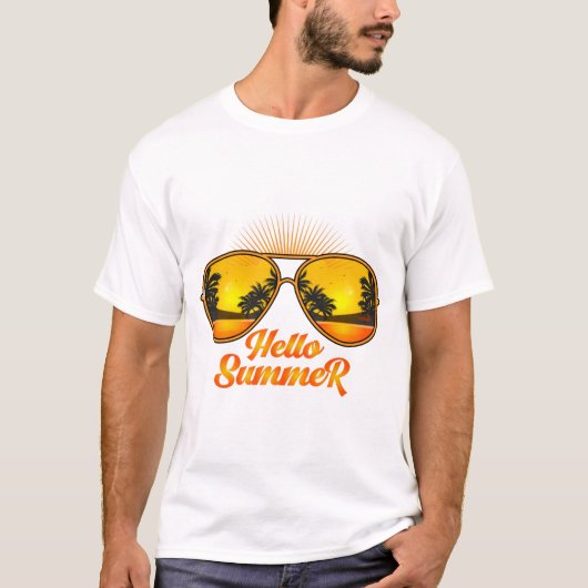 Hallo Mannen Zomerprint T-shirt (Voorkant)