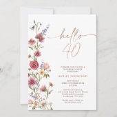 Hallo Maroon Wildflower Kaart (Voorkant)