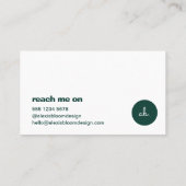 hallo Matig Minimaal Bosgroen Stijlvol Trendy Visitekaartje (Achterkant)