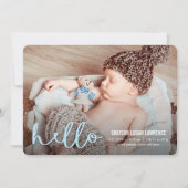 hallo Matige aankondigingen van geboorte BLUE (Voorkant)