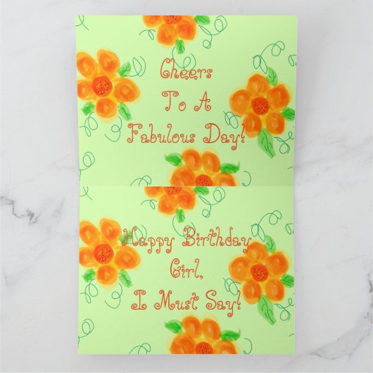 Hallo Meisje, Happy Birthday Kaart (Binnen)