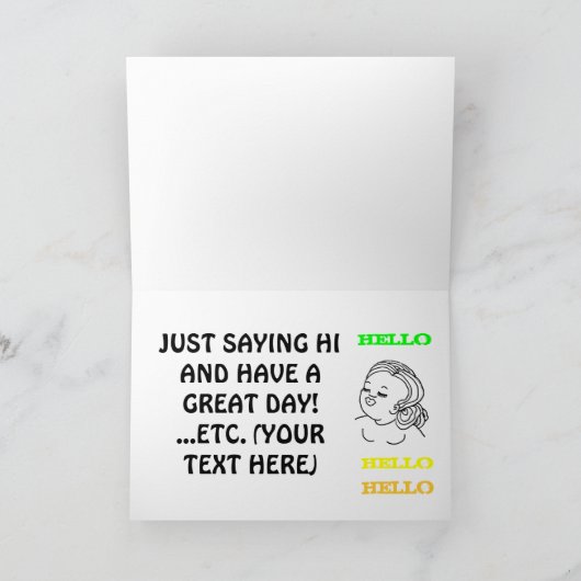 Hallo Meisje Kaart (Binnen)