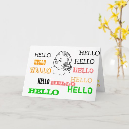 Hallo Meisje Kaart (Gele Bloem)