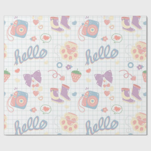 Hallo! Meisjes dingen patroon Cadeaupapier