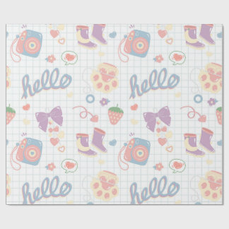 Hallo! Meisjes dingen patroon Cadeaupapier