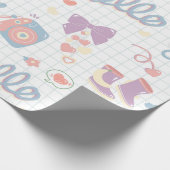 Hallo! Meisjes dingen patroon Cadeaupapier (Hoek)