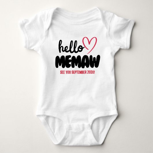 Hallo Memaw | Baby onthullen zwangerschapsaankondi Romper (Voorkant)