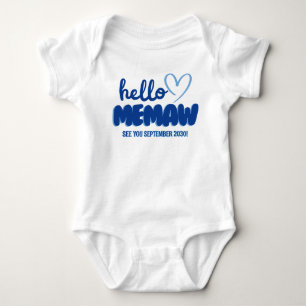 Hallo Memaw Baby Onthulling Aankondiging Romper