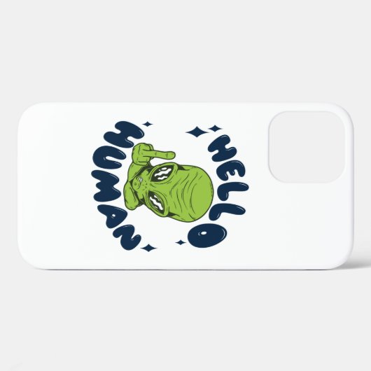 Hallo mens grappige Alien Case-Mate iPhone Case (Achterkant (horizontaal))