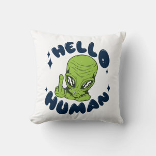 Hallo mens grappige Alien Kussen