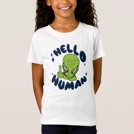 Hallo mens grappige Alien T-shirt (Voorkant)