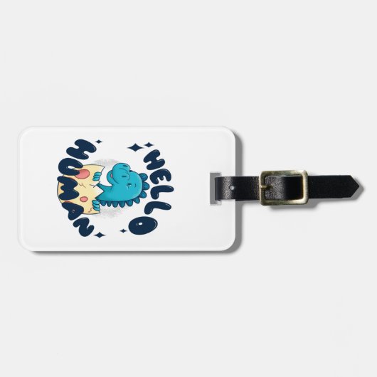 hallo mens grappige Dinosaur Bagagelabel (Voorkant horizontaal)