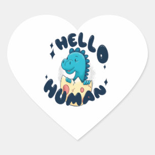 hallo mens grappige Dinosaur Hart Sticker