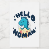 hallo mens grappige Dinosaur Voedselcontainer Etiket (Enkel label)