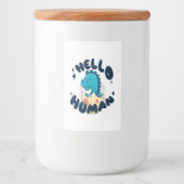 hallo mens grappige Dinosaur Voedselcontainer Etiket (Voorkant)