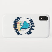 Hallo mens grappige dinosaurus Case-Mate iPhone case (Achterkant (horizontaal))
