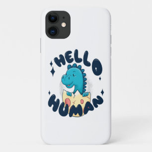 Hallo mens grappige dinosaurus Case-Mate iPhone case
