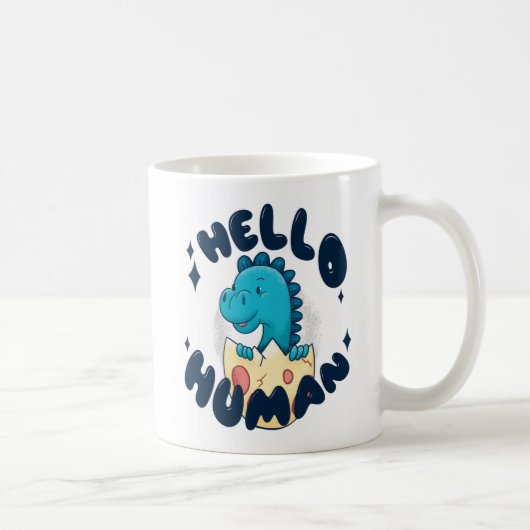 Hallo mens grappige dinosaurus koffiemok (Rechts)