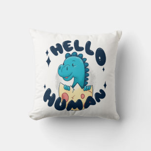 Hallo mens grappige dinosaurus kussen