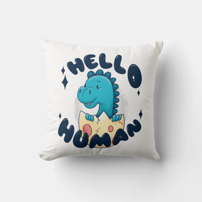 Hallo mens grappige dinosaurus kussen (Voorkant)
